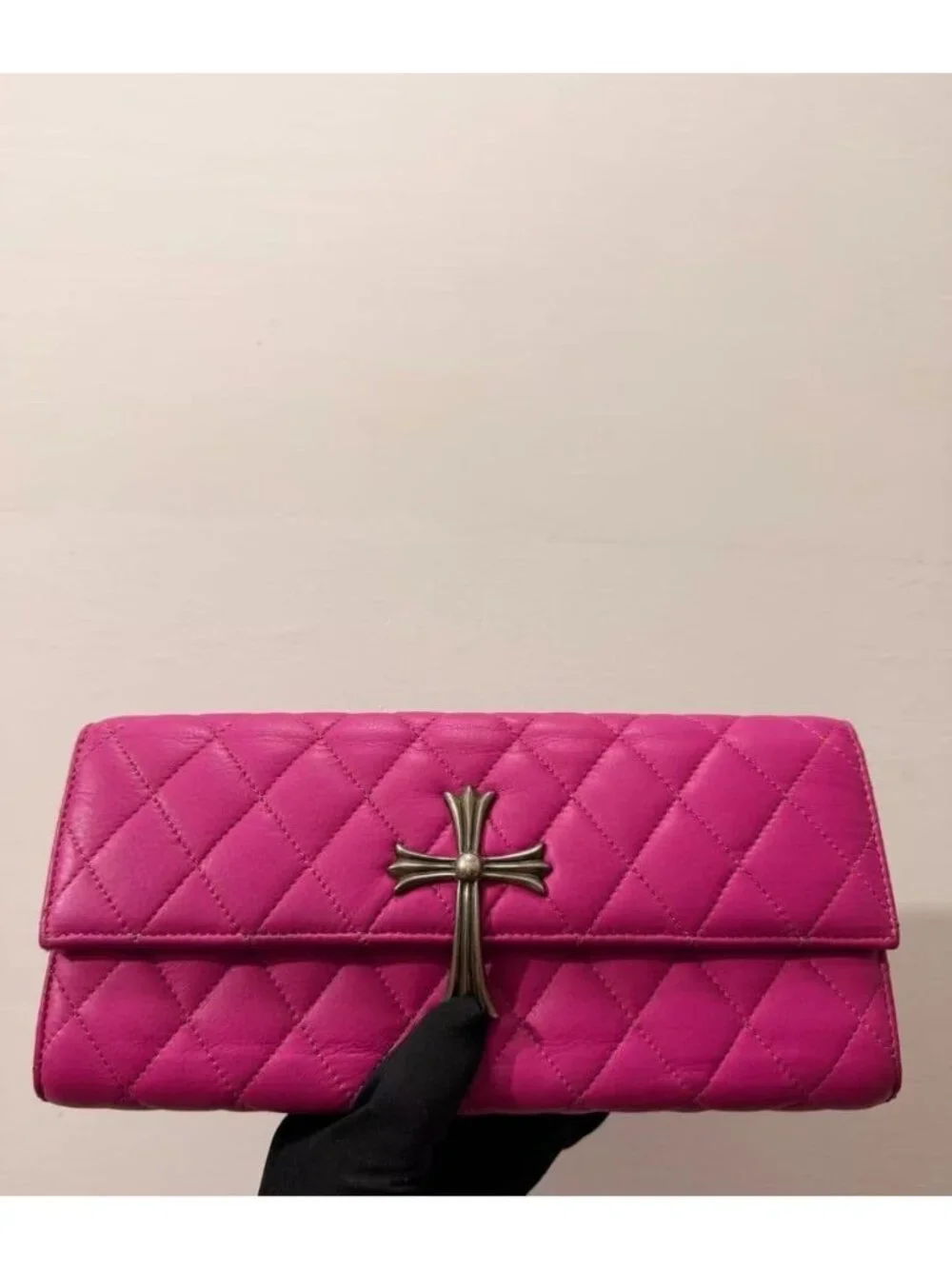 Chrome Hearts Cross Leather Clutch